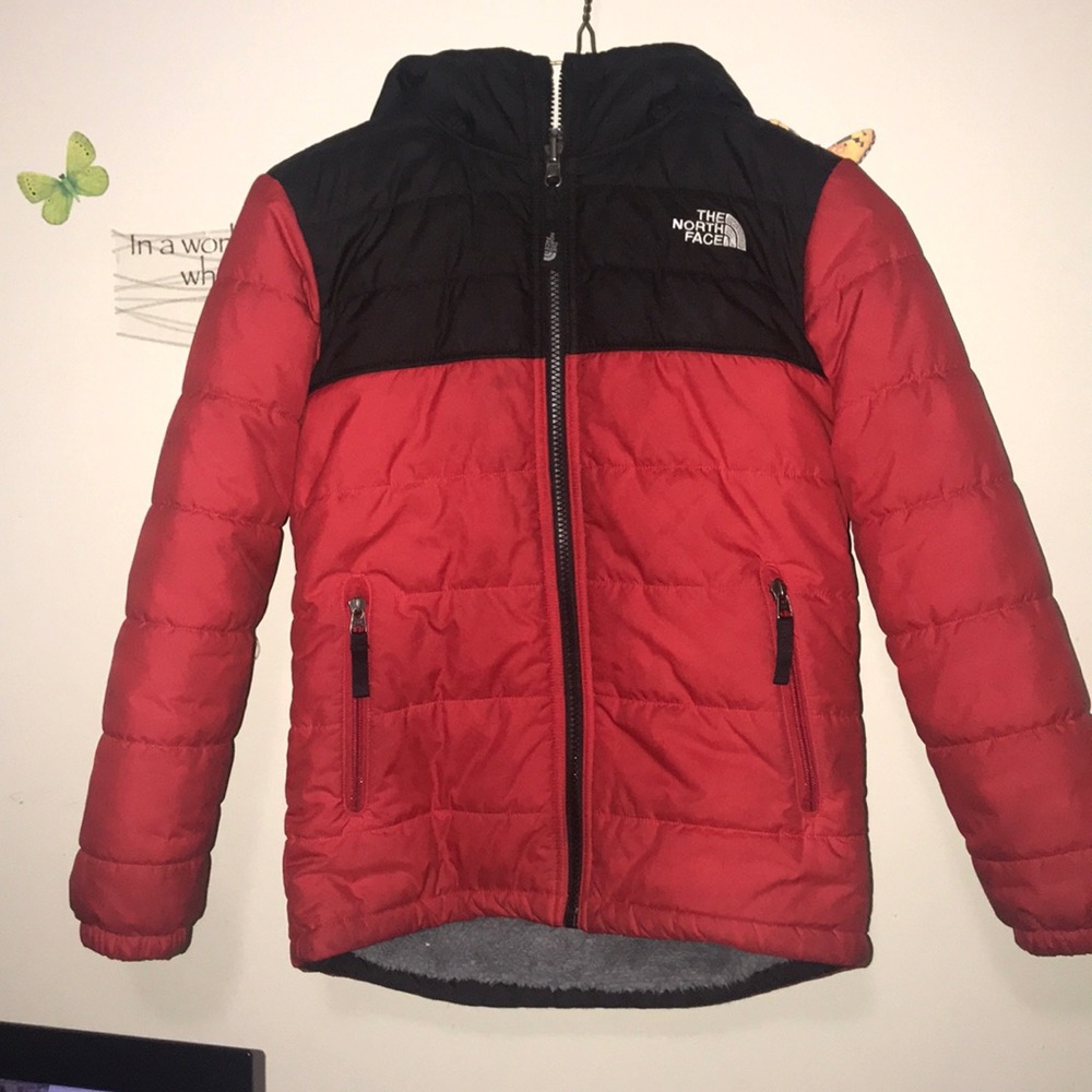 Kids north face coat Reversible
